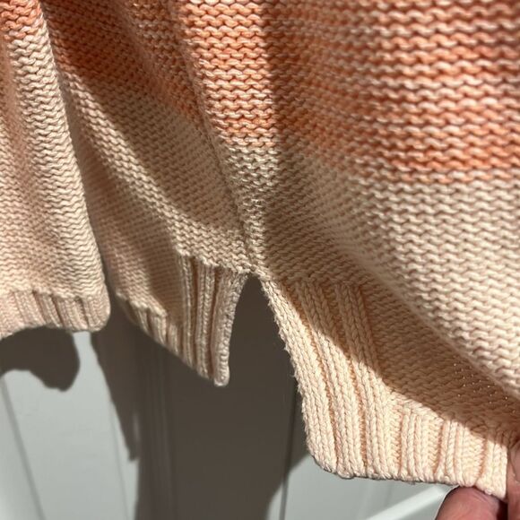 Natural Reflections Cotton Orange Toned Ombre Long Sleeve Sweater Size L - Picture 6 of 13